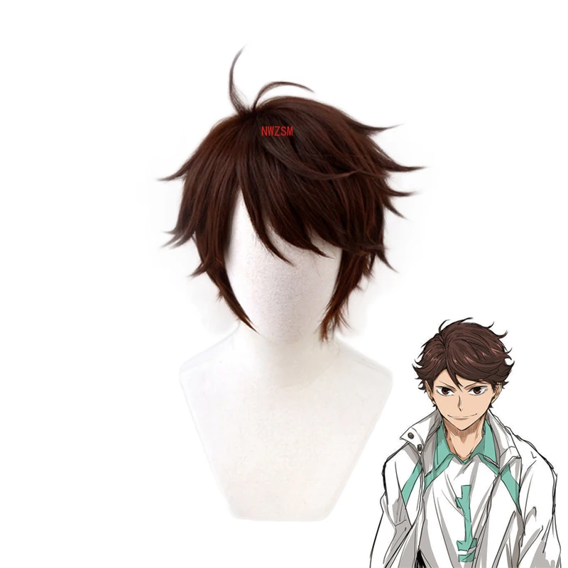 Кошмарным! Aoba Johsai Toru Oikawa Tooru темно-коричневый короткий парик косплей костюм