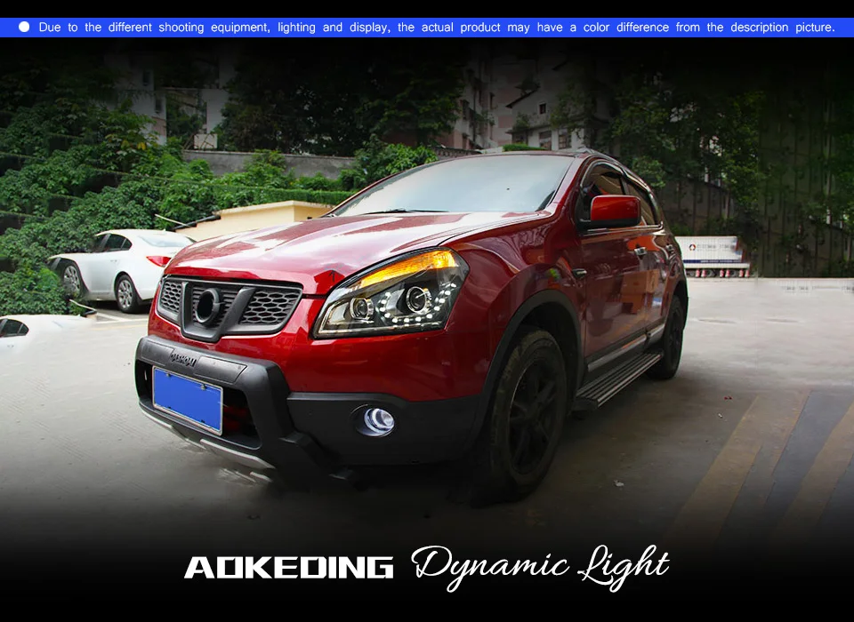 Фары для автомобиля Nissan 2007- Qashqai DRL дневные ходовые огни головная лампа светодиодный Биксеноновая лампа Противотуманные фары, аксессуары для автомобиля