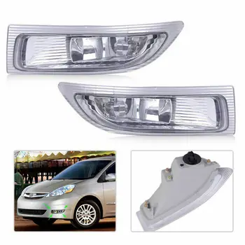 

1Pair Decoration Car Fog Light Assembly lens Left+ Right Front Fog Lamp Light for TOYOTA SIENNA 2004 2005