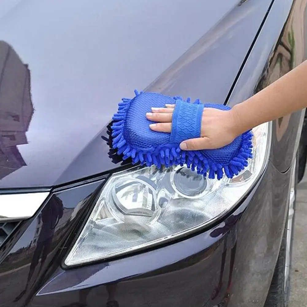 Dragonpad 1 шт. Coche Esponja Microfibra Lavadora Limpieza Toalla Chenilla Limpieza Plumero-azul коралловый флис устойчивый к царапинам