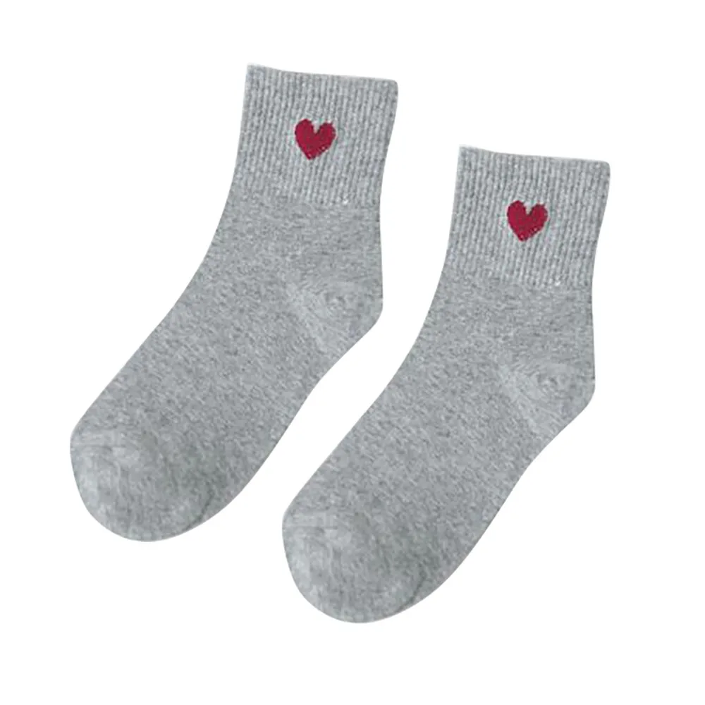 Носки, женские носки, Kawaii, милые, модные, женские, с рисунком сердца, мягкие, дышащие, по щиколотку, повседневные, хлопковые носки, женские, Короткие