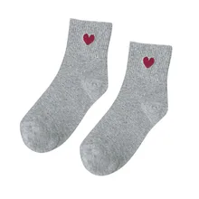 Носки, женские носки, Kawaii, милые, модные, женские, с рисунком сердца, мягкие, дышащие, по щиколотку, повседневные, хлопковые носки, женские, Короткие