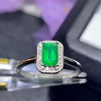 

Natural real emerald ring Free shipping 925 sterling silver For men or women