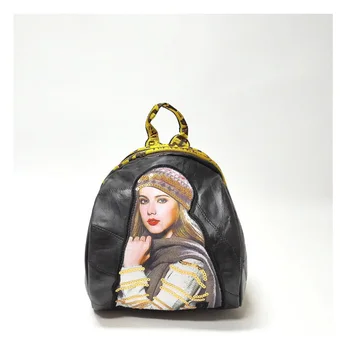 

2020 NEW Fashion Custom Real leather Backpack bag Women's backpack bag Genuine leather Luxury college backpack purse womens