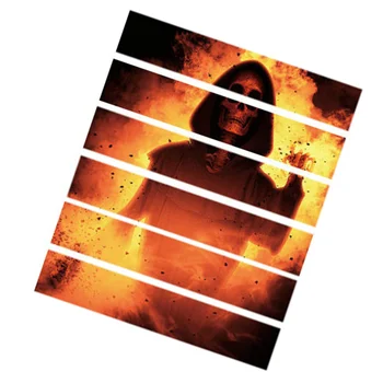 

1 PC Stair Sticker Creative Removable Vivid Decorative Halloween Staircase Sticker Flaming Skull Decal for Hotel Store Home