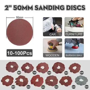 

10Pcs 2inch 50mm 80-3000 Grit Sanding Disc Set Hook&Loop Wet Dry Round Sandpaper Sheet Polishing Grinding Wood Abrasive Tools