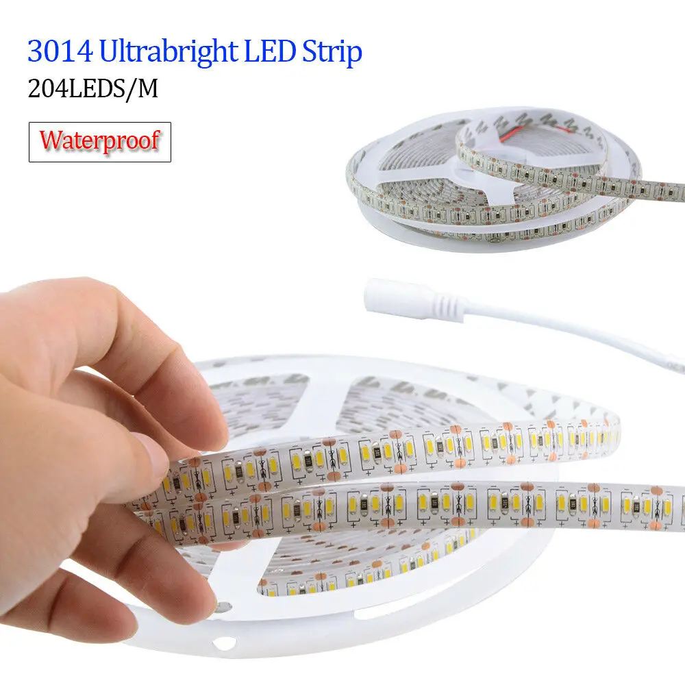 1020 светодиодный s 5M Супер яркая светодиодная лента 3014 SMD DC 12V Теплый/Холодный белый/синий