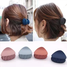 1PC 2022 Korean Fashion Design Women Hair Claw Solid Color Hair Crab Retro Square Scrub Hair Clips Small Size