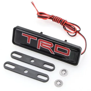 

1pcs Car sticker front hood grille emblem LED decorative lights For Toyotas TRD avensis auris hilux Corolla Car Accessories