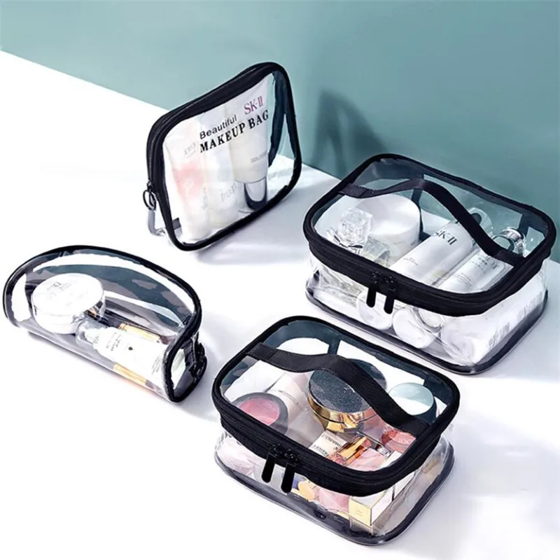 Waterproof Transparent PVC Bath Cosmetic Bag Women Make Up Case Travel Zipper Makeup Beauty Wash Organizer Toiletry Storage Kit Cosmetic Bag