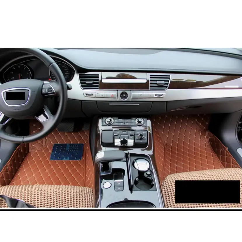 Роскошный автомобильный напольный коврик из волоконной кожи для audi a8 2011 2012 2013 2014