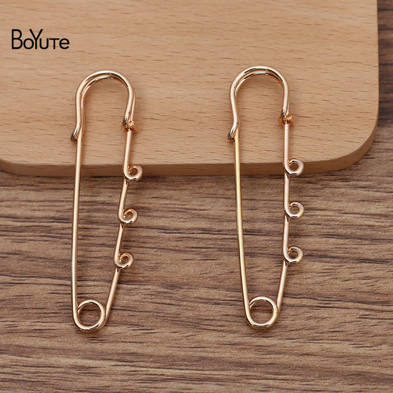 BoYuTe (20 개/몫) 65*1.5MM 금속 철 브로치 기본 핀 3 루프 공장 공급 수제 Diy 쥬얼리 재료