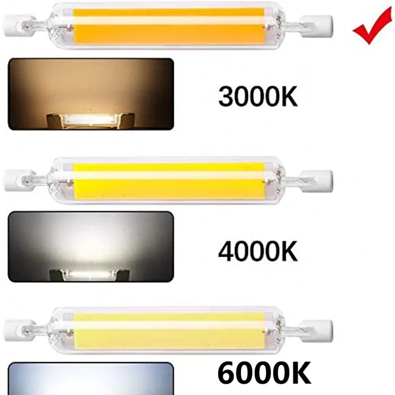 Led R7s Glass Tube Cob Bulb 78mm 118mm Replace Light 50w 30w 40w 230v 220v Lampadas - Led Bulbs Tubes - AliExpress