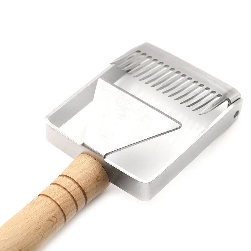1X Stainless steel bee hive uncapping honey fork scraper shovel beekeeping tool