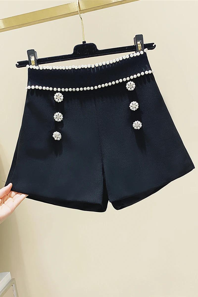 Women Velour Shorts Womens Black High 