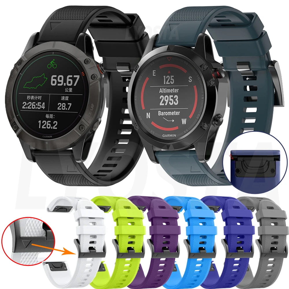Ремешок силиконовый для Garmin Fenix 6S 6 6X Pro 5 5X Plus 3 HR 935 22 мм | Электроника
