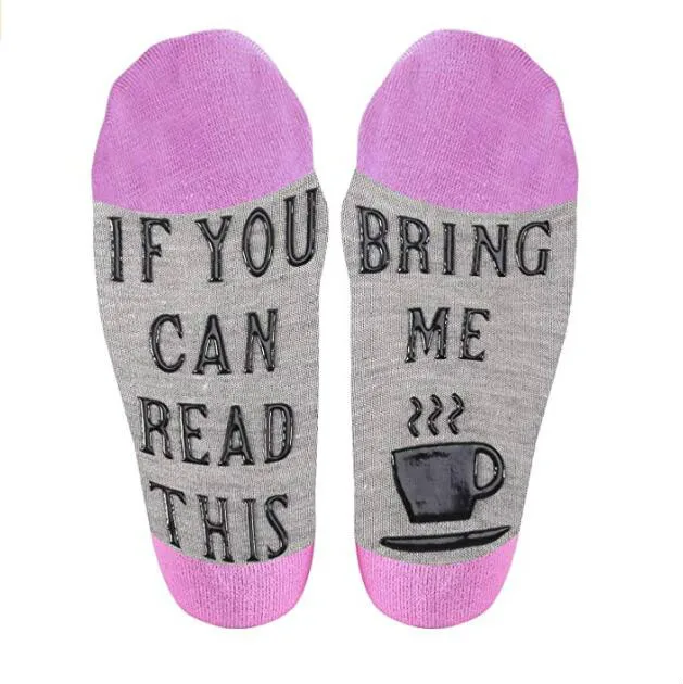 Новые женские носки, если вы можете прочесть это, носки кофейного цвета, носки унисекс, забавные подарки для мамы, папы, семьи и друзей - Цвет: style 3