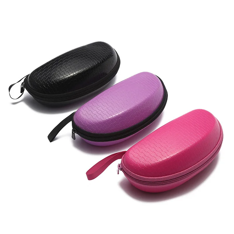 

Fashion Sunglasses Glasses Case Zipper Leather Glasses Case Strong Compression Oval Glasses Case Multi-purpose Storage Box