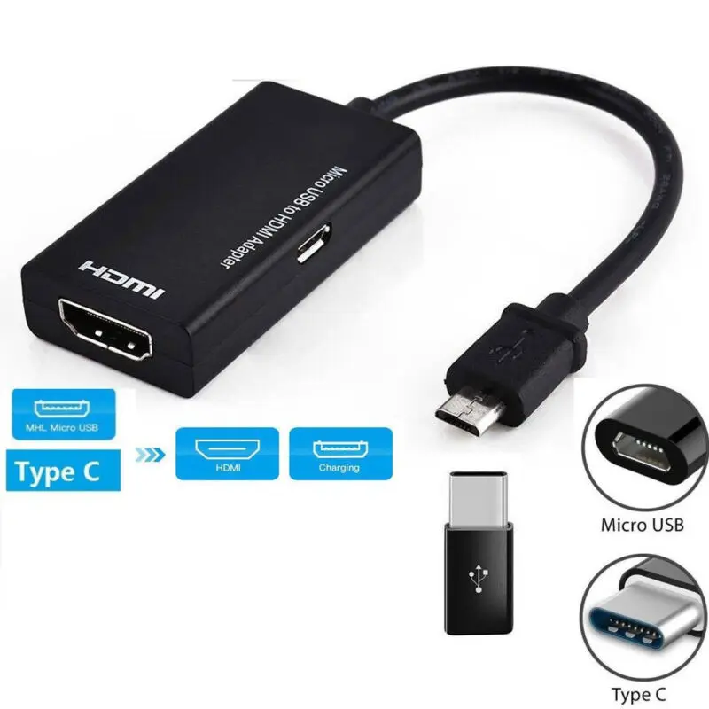 Micro USB Мужской к HDMI Женский аудио адаптер кабель для мобильного телефона для планшета телевизора монитора компьютера