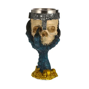 

3D Skull Mug Resin Stainless Steel Beer Coffee Cups and Mugs Halloween Gifts Bar Tea Milk Cup