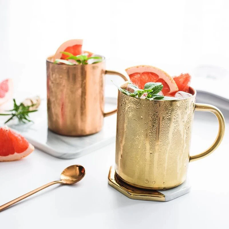 

1pc Stainless Steel Mugs Comfortable Wide Handle 400ml Metal Coffee Mug Tea Cups for Travel Home Camping Outdoors