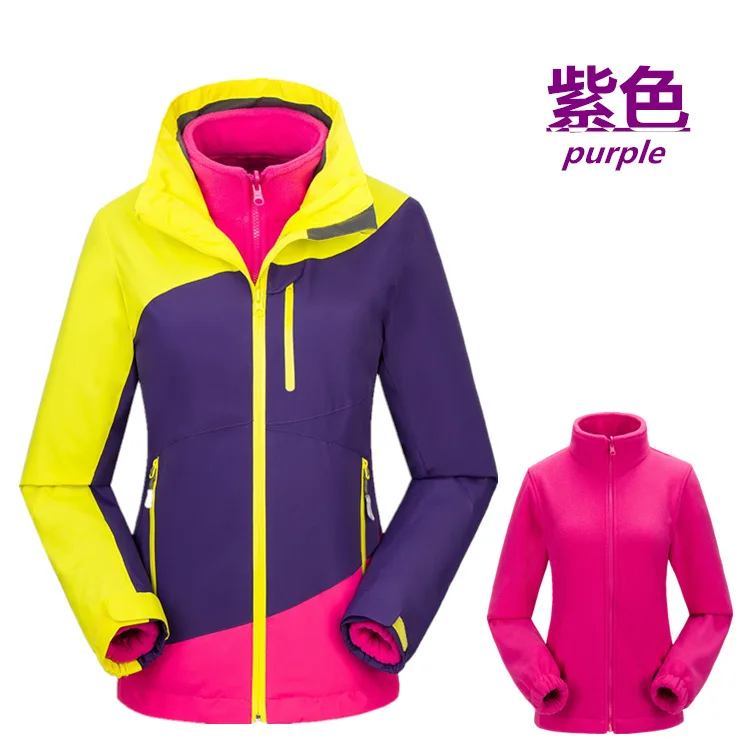Открытый плащ куртка женская альпинистская цветная панель флисовый комплект из двух предметов корейский стиль тонкие модели зимнее пальто