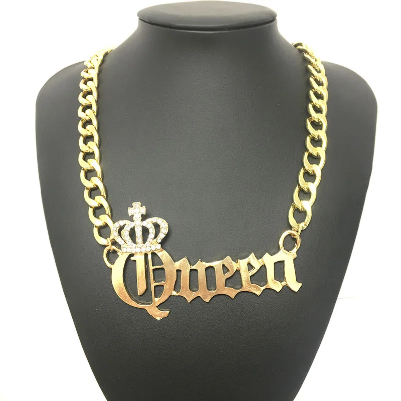 

Collares De Moda 2019 Necklace Women Men Gothic Punk Choker Colar Kolye Gold Chain Necklace Custom Letter Statement Necklace