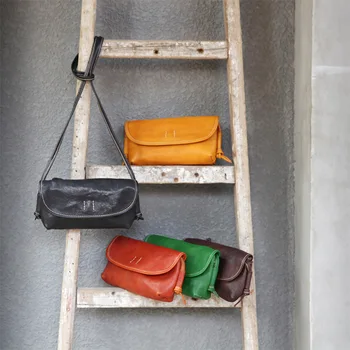 

2020 New Original Retro Planted Leather Woman's Bag Single Shoulder Messenger Bag