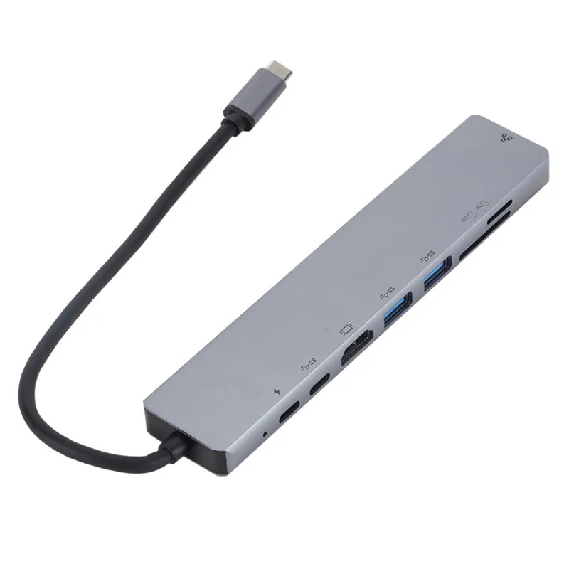 8 в 1 USB концентратор тип-c до 4K HDMI USB 3,0 Rj45 TF& SD с зарядка PD многофункциональная док-станция для Macbook