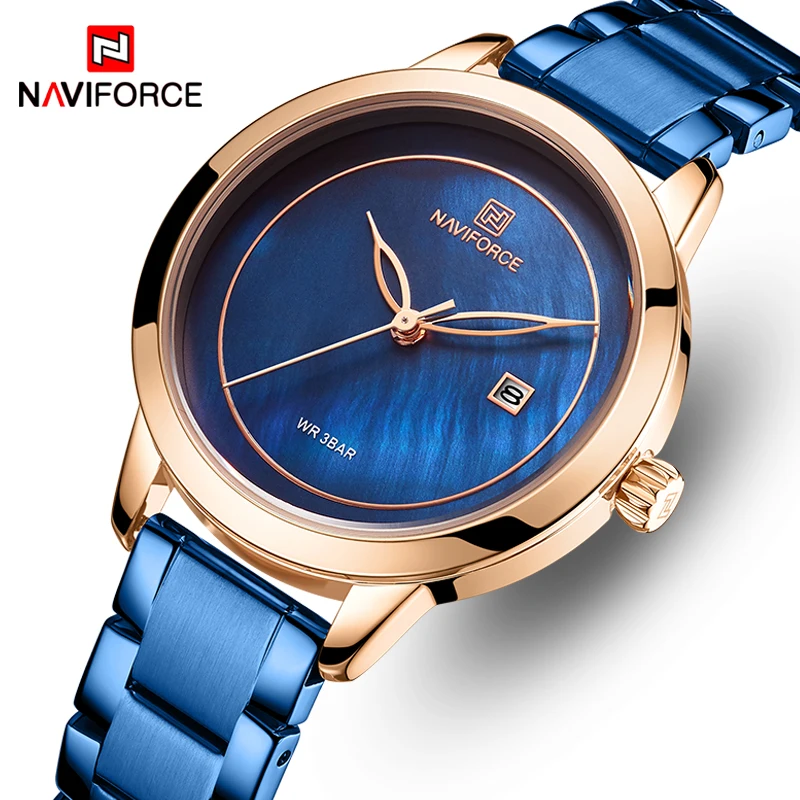 Женские часы NAVIFORCE топовые брендовые Роскошные Кварцевые водонепроницаемые