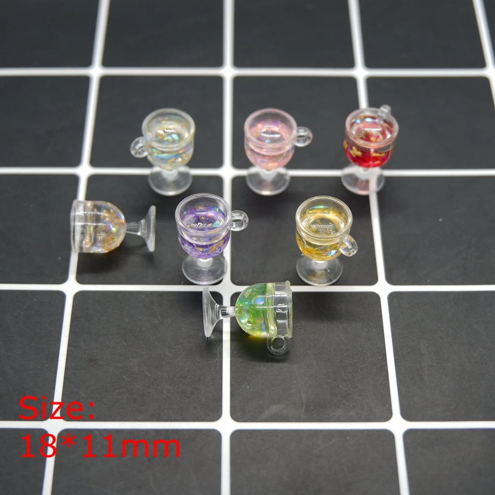 Каваи изящный Винный Бокал Подвески для DIY Украшение-ожерелье серьги брелок