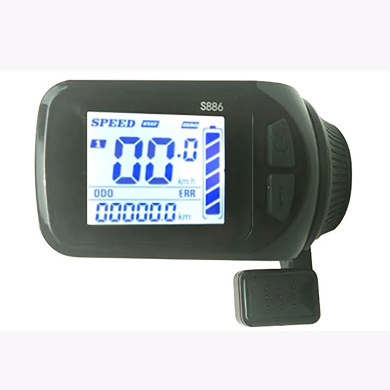 24V/36V/48V/52V/60V S886 Ebike LCD Display Panel Thumb Throttle For