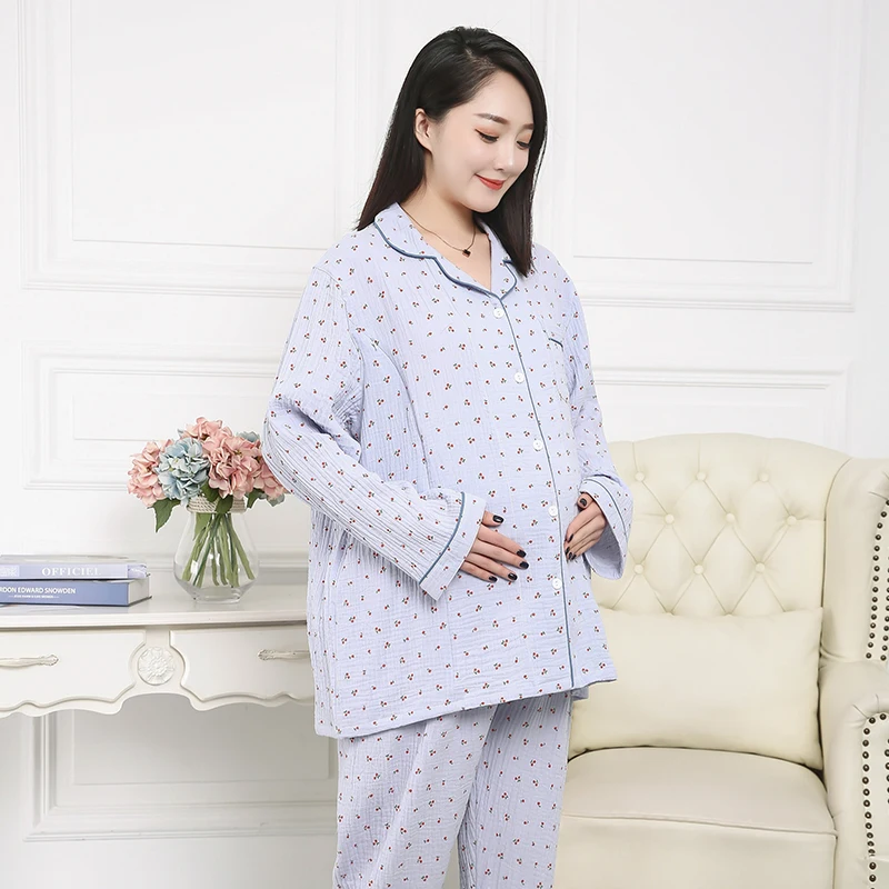 

Pregnant women plus size confinement clothes pregnant mothers home clothes fat MM loose top suit