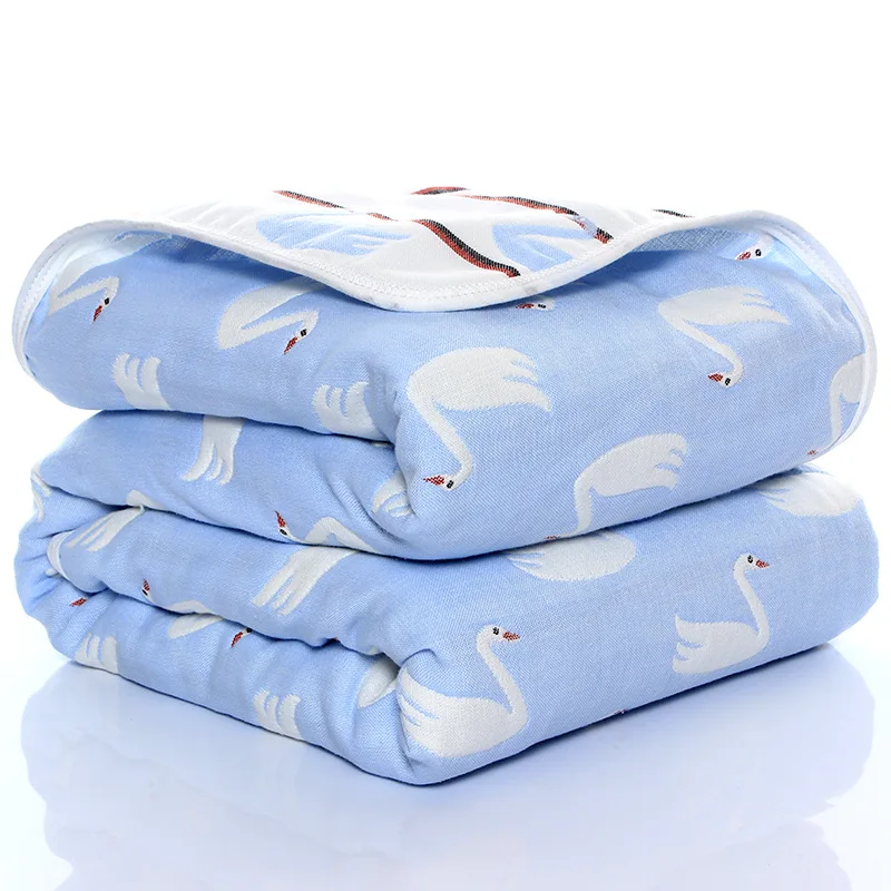 110*110cm Baby Blanket Newborn Wrap Blanket Thin Quilt Children's Bath Towel Six-layer Gauze Cotton Baby Crib Summer