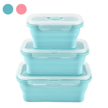 

Silicone Food Portable Lunch Box Bowl Folding Collapsible Storage Container