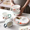 Ceramic Tableware set Compartment Tray Children's Food Dispatch Disk Breakfast Plate Household Dinner Plates Separated Plate set ► Photo 2/5