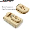 JASTER High Quality Wooden Logo Engrave Wood USB Flash Drive 4GB 8GB 16GB 32GB 64GB wedding Gift Flash Memory Card Pen Drive ► Photo 3/6