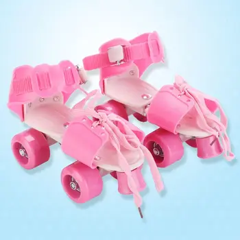 

New Children Adjustable Double Row Four Wheels Roller Skates Beginner Kids Outdoor Indoor Ice Skating Equipment for Girls Boys