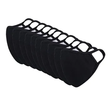 

10 PC Face Mouth Cover Washable Unisex Dustproof Mouth-muffle Anti-dust Black Masks Reusable Cotton