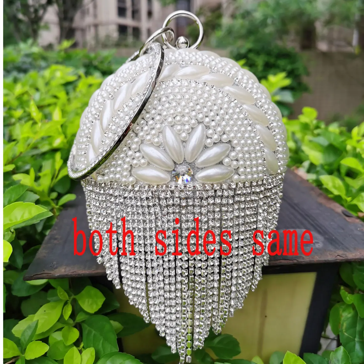 Women's Ball Shape Crystal Evening Clutch Purse Wedding Party