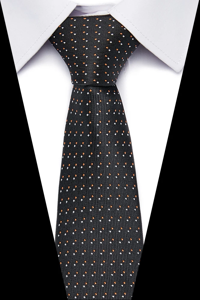 NEXT Gifts For Men Skinny Retro Mens Black White Polka Dot Spot Silk Necktie Tie