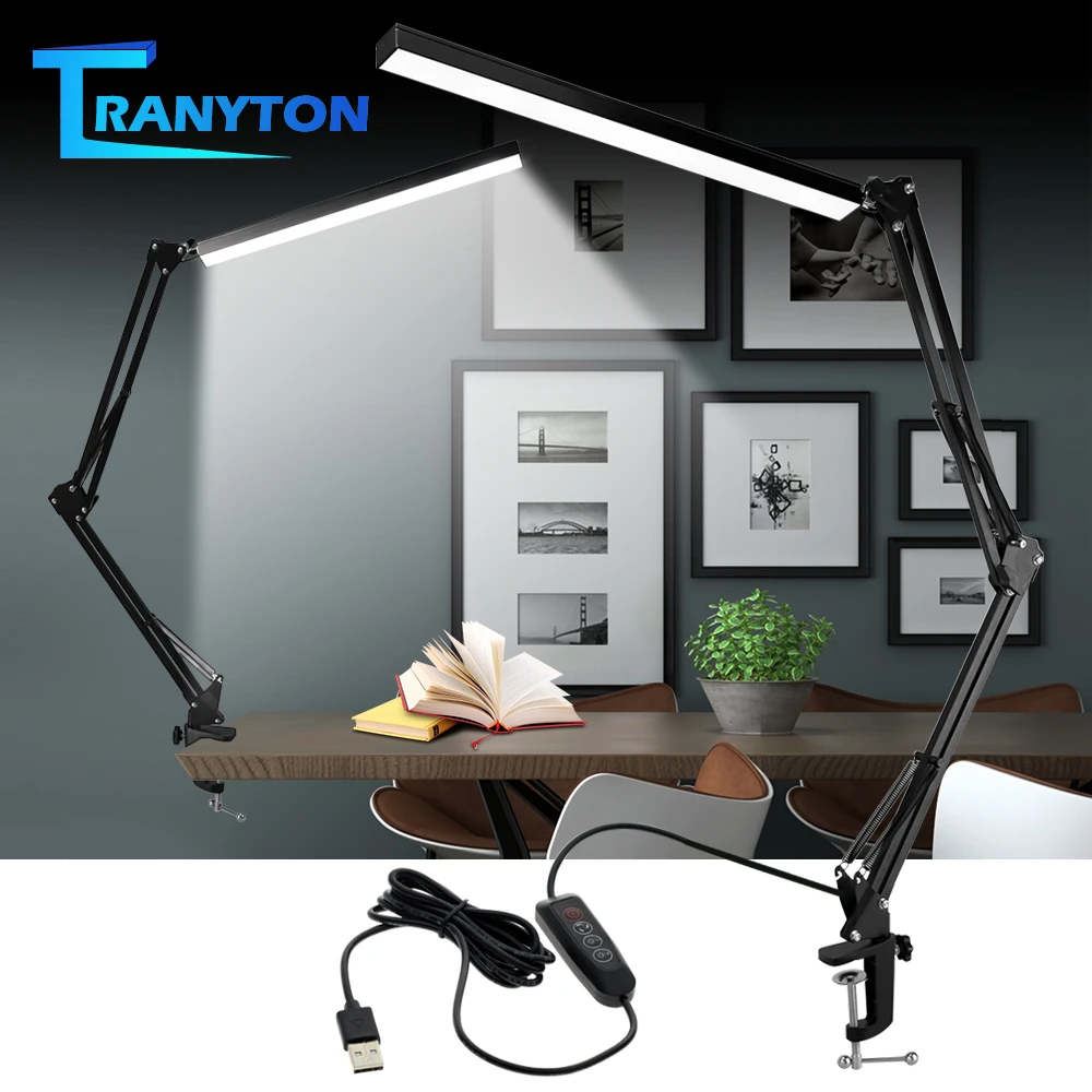 Folding LED Desk Lamp Flicker Free Eye Protection Reading Lamp 3 Color