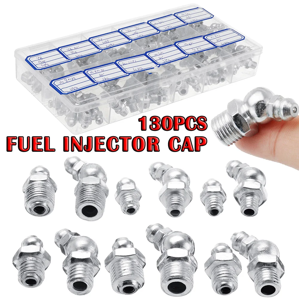 ГОРЯЧАЯ 130 шт. гидравлика смазка соски фитинг метрический Imperial BSP UNF M6 M8 M10 45