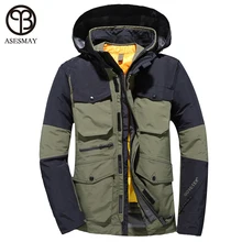 Asesmay мужской пуховик, мужское зимнее пальто, теплые плотные зимние парки, многофункциональная верхняя одежда с карманами и капюшоном в стиле милитари