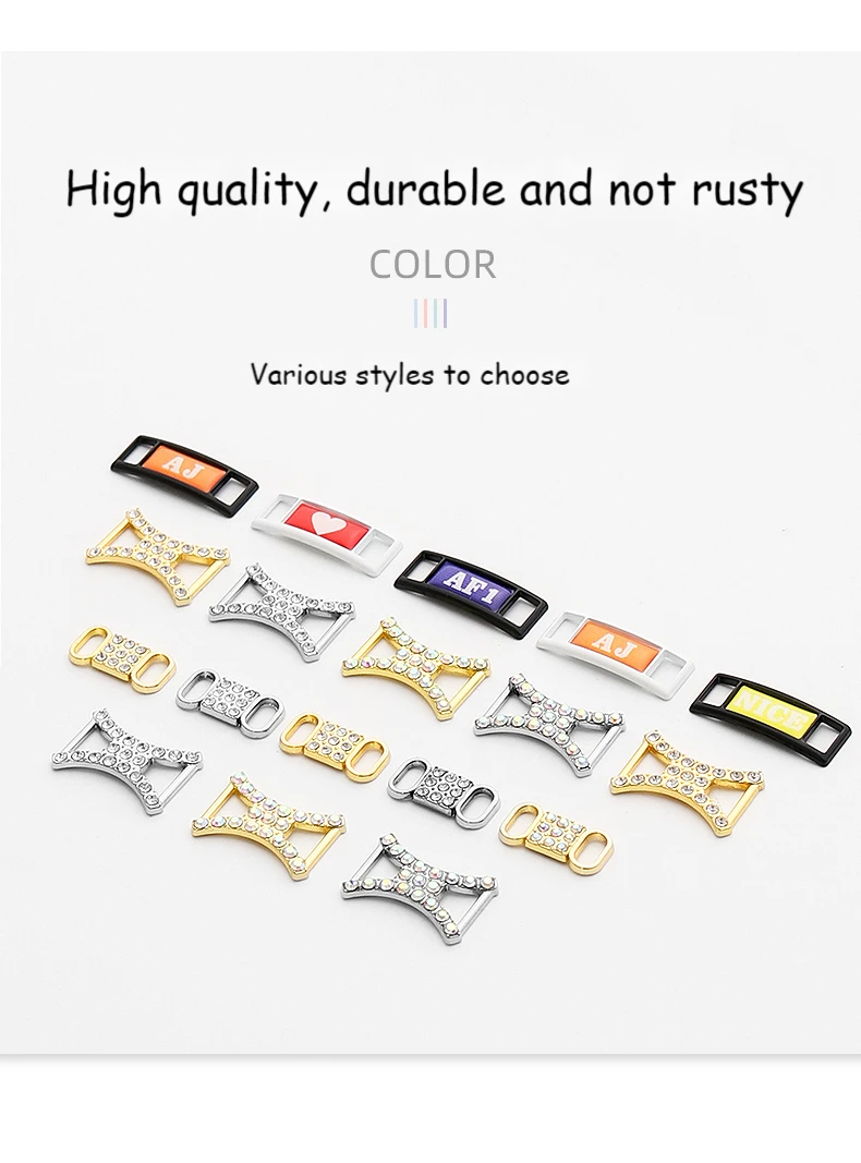 2023 neue Dekorationen Sneaker AF1 Schnürsenkel Schnalle DIY Strass Schuh Kits Metall Spitze Schnalle Sport Metall Kits Schuh Zubehör – Detail 1