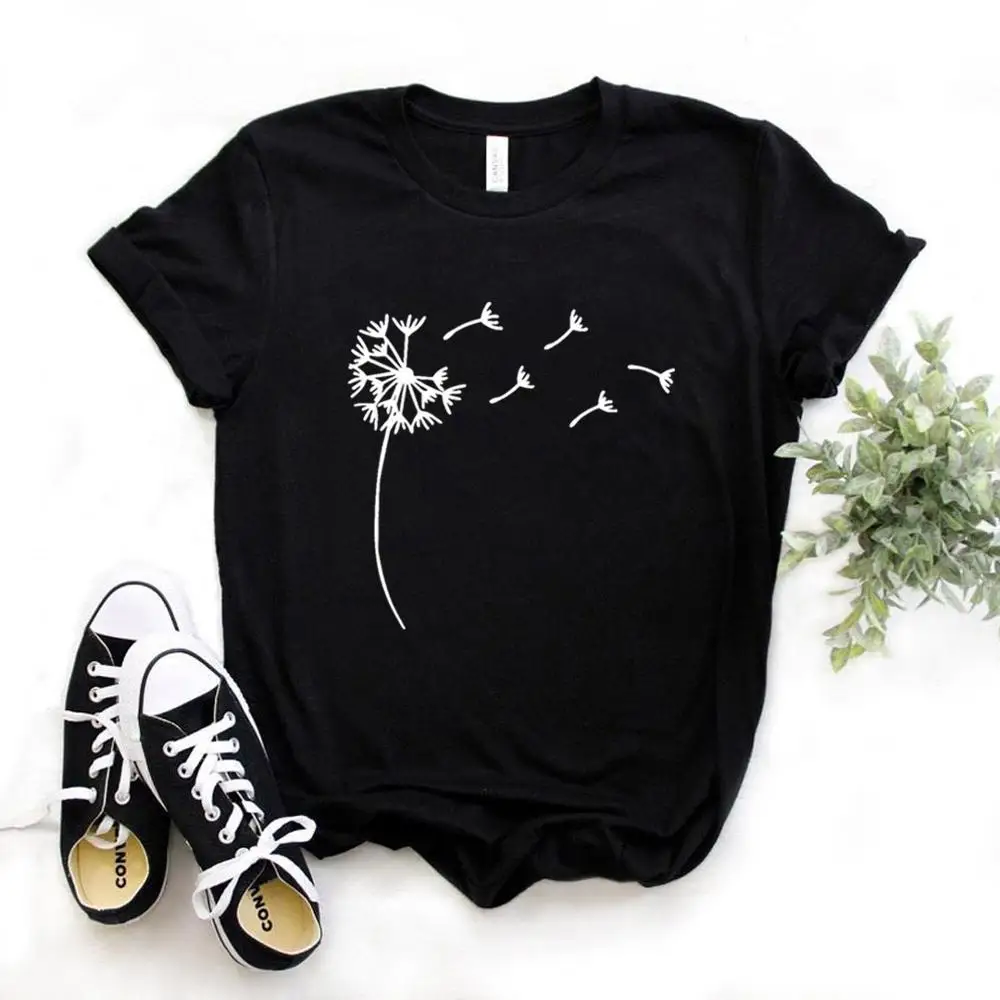 

Wildflower Dandelion Print Women tshirt Cotton Casual Funny t shirt Gift For Lady Yong Girl Top Tee