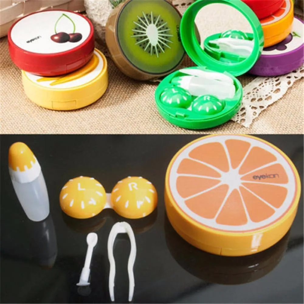 

1PC Travel Pocket Fruit Style Soak Storage Contact Lens Case Box Holder Container Cute Travel Contact Lenses Case Kit Box Women