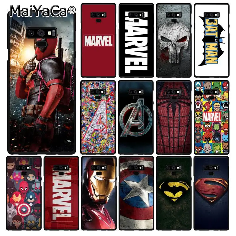 

MaiYaCa Deadpool Iron Man Marvel Avengers Logo Phone Case For Samsung Galaxy A50 Note9 8 7 10 Pro 5 J5 J6 Prime J6plus J7DUO