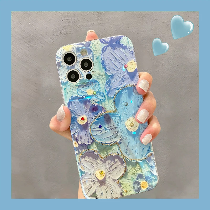 thumbnail image 1 of Funda de teléfono con diseño de flores retro de lujo y láser para iPhone 16 Pro MAX 15 14 13 12 11 X XS XR 7 8 Plus SE, funda suave a prueba de golpes, 1 of 4