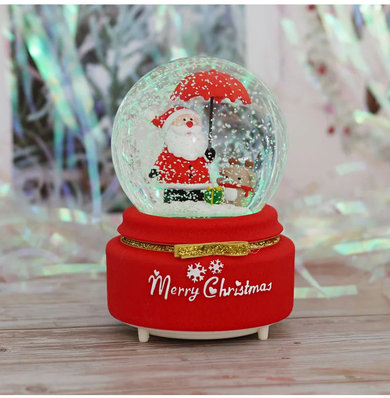 Креативный Рождественский Снежный шар хрустальный шар вращающаяся музыкальная шкатулка Рождественское украшение для домашнего украшения